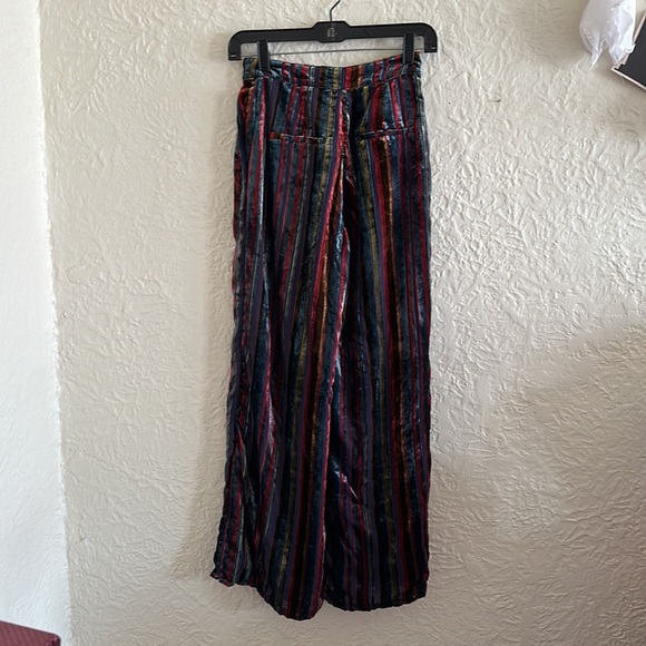 House of Harlow 1960 x Revolve Mona Pants Haze Velvet Multicolor Stripe Wide Leg - Picture 6 of 12
